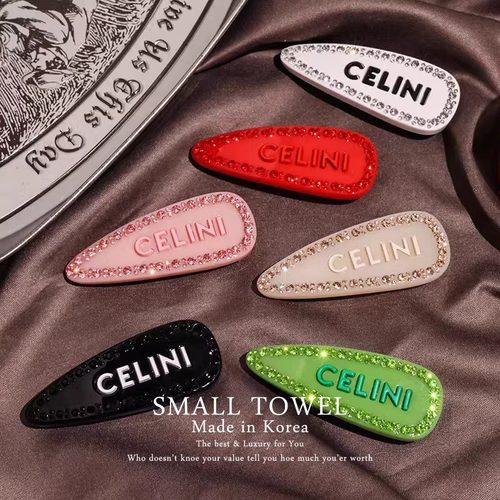 tktk跨境东大门进口彩色水钻字母侧边夹弹簧夹刘海发夹发卡子头饰