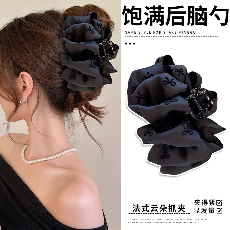 tktk大号云朵泡泡抓夹女感饱满后脑勺鲨鱼夹发量大感发夹头饰
