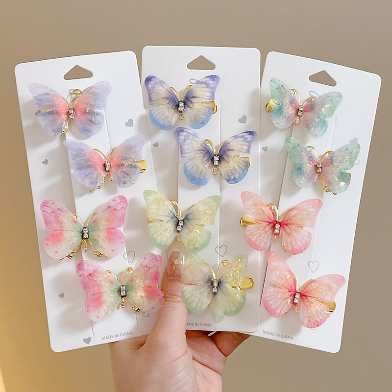 儿童超仙会动的蝴蝶发夹网红头发夹子头饰古风公主发卡发饰