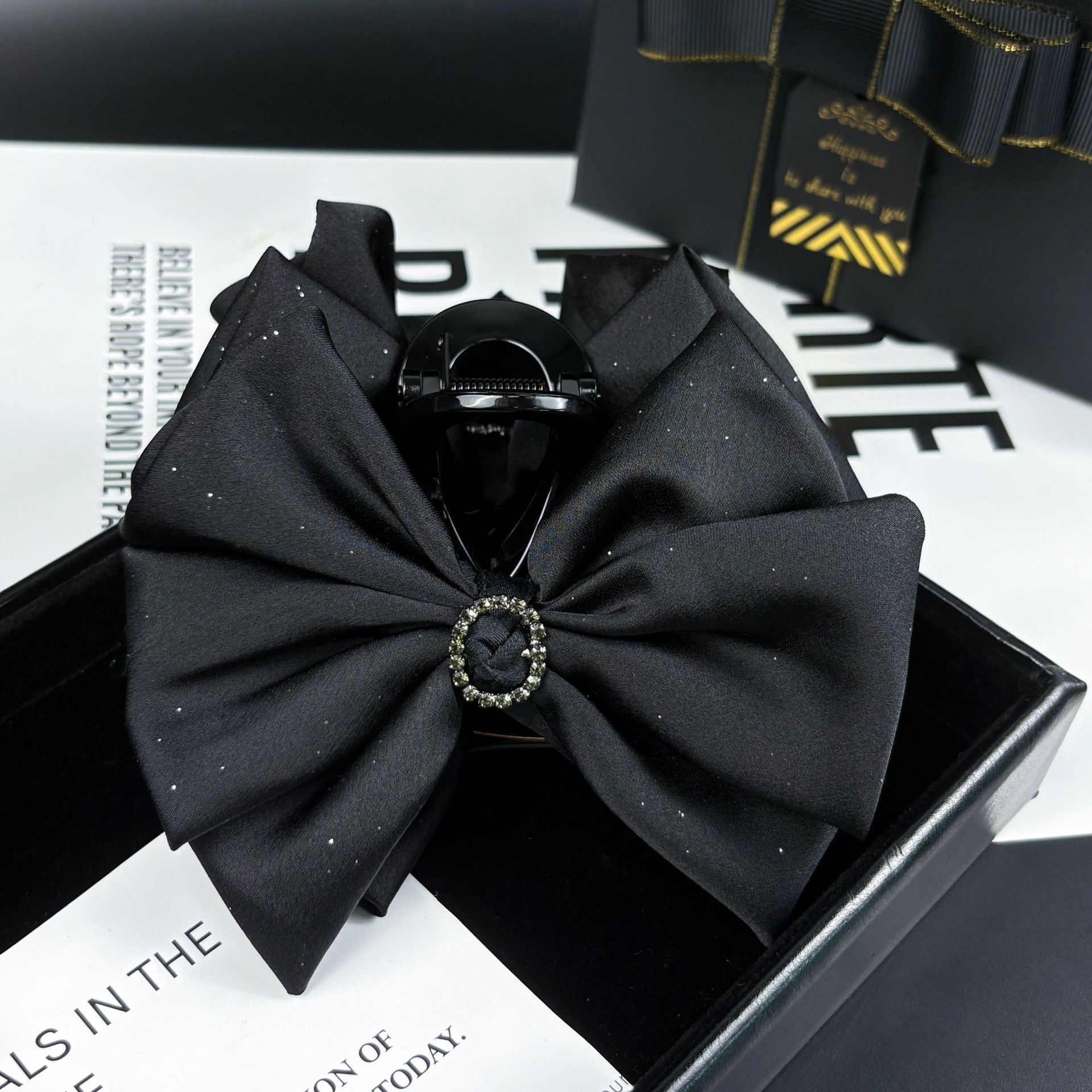 优雅洋气双面大蝴蝶结发夹在逃公主鲨鱼抓夹大号感顶夹子