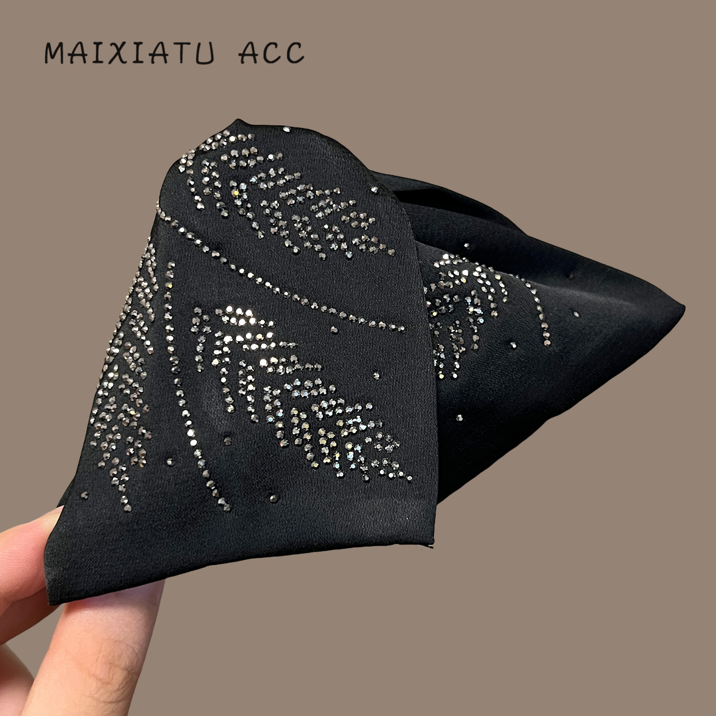 诗华琳璀璨麦穗抓夹轻奢感闪钻鲨鱼夹优雅气质百搭简约三角夹