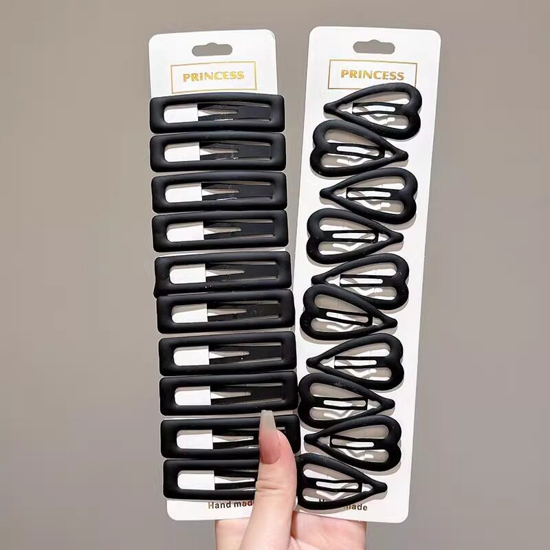 TKTK磨砂气质bb夹女夏季碎发侧边夹简约黑色前额发卡刘海头饰