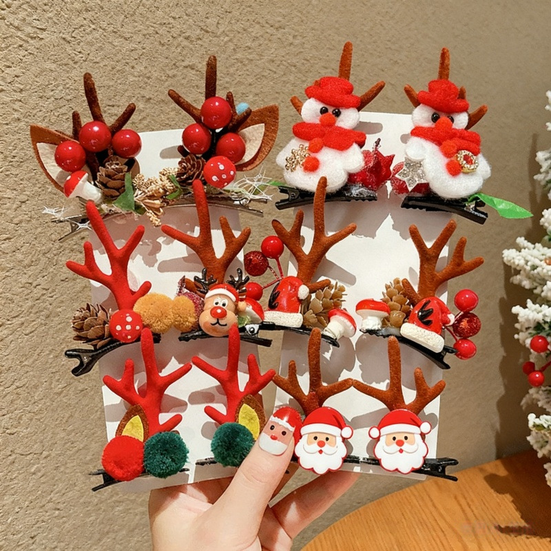 鹿角圣诞节bb夹2025新款刘海发夹头饰感节日发卡装扮