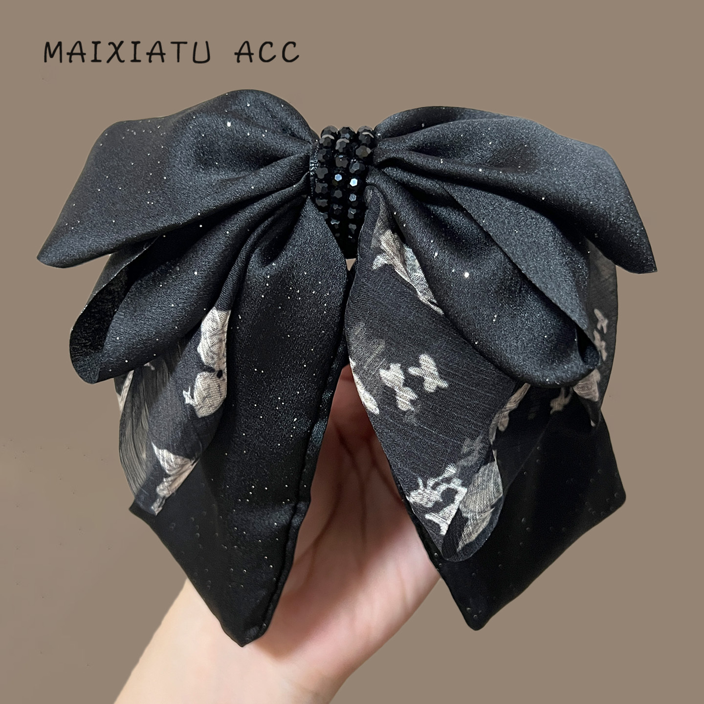 艺丽丝巴黎妃轻薄印花款[烟雨海棠]马尾夹显发量气质抓夹发夹