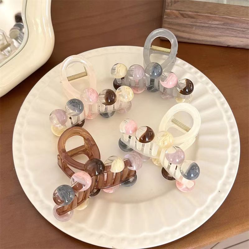 发量少半扎发发夹女2024新款高端后脑勺中号鲨鱼夹子头饰发卡抓夹