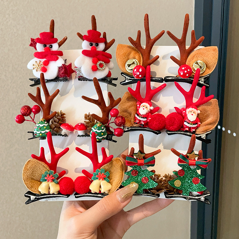 感圣诞节儿童bb夹女童发夹装扮氛围感2025新款发卡夹子头饰