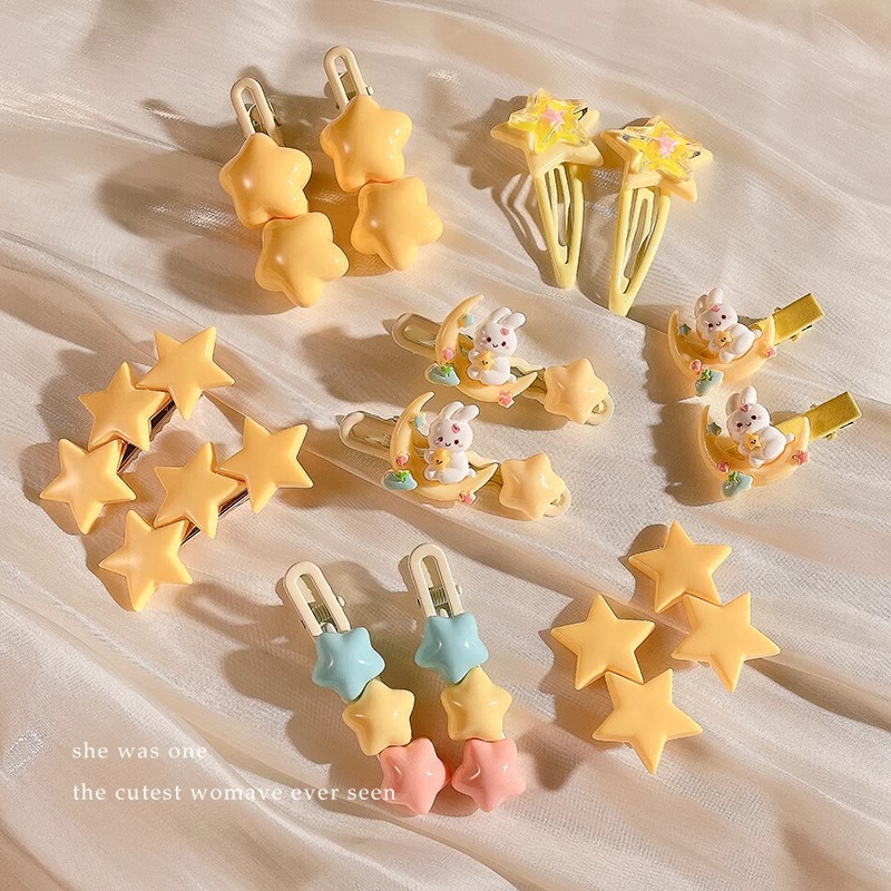 TKTK夏季多巴胺风儿童兔子发卡女童刘海侧边夹甜美前额小夹子头饰