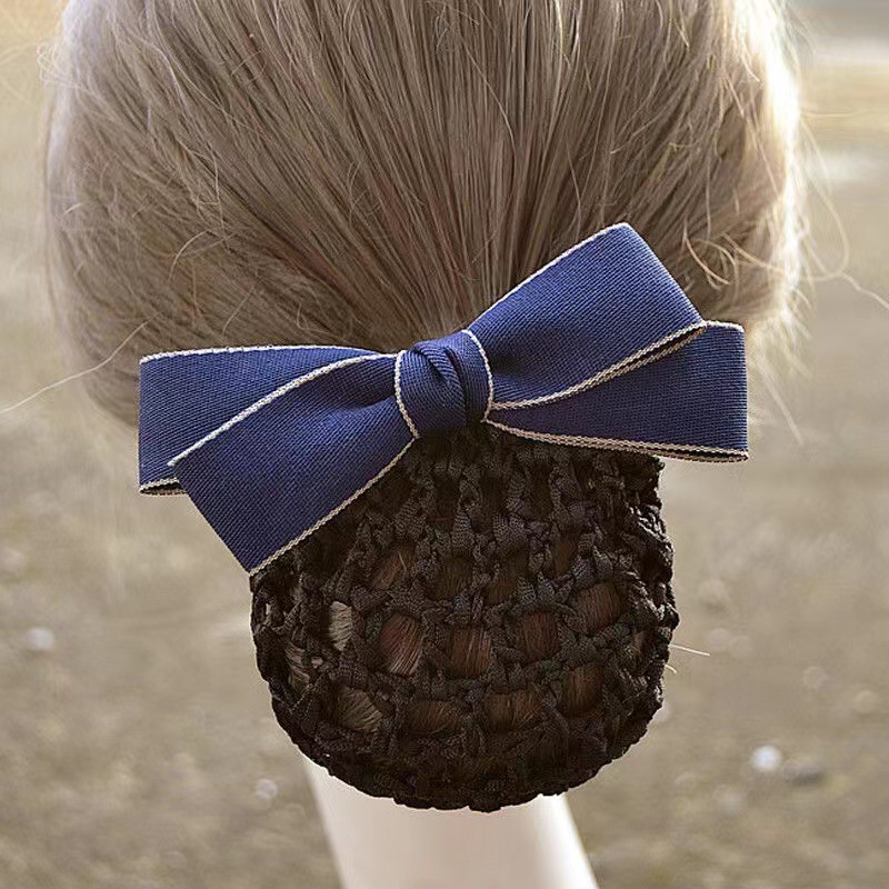 护士女酒店银行工作职业发网空姐发兜盘发发夹网兜蝴蝶结不伤发