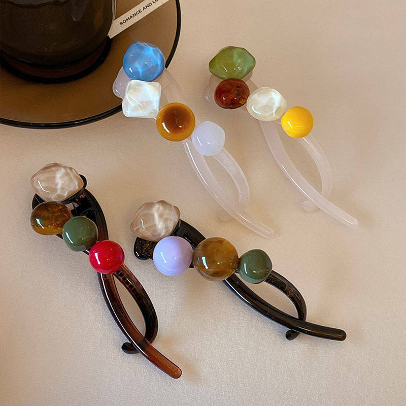 tktk韩式轻奢果冻发夹布丁扭扭夹时尚百搭感发饰气质一字夹发量多