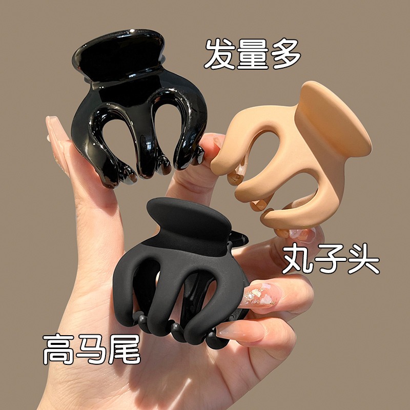 高马尾南瓜发夹女2025新款丸子头固定发卡后脑勺发抓夹子头饰