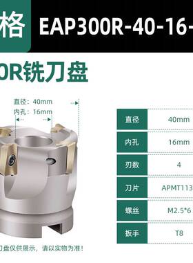新款EAP300R/400R面铣刀盘50 63r0.8 80 100直角铣刀盘1604平面飞