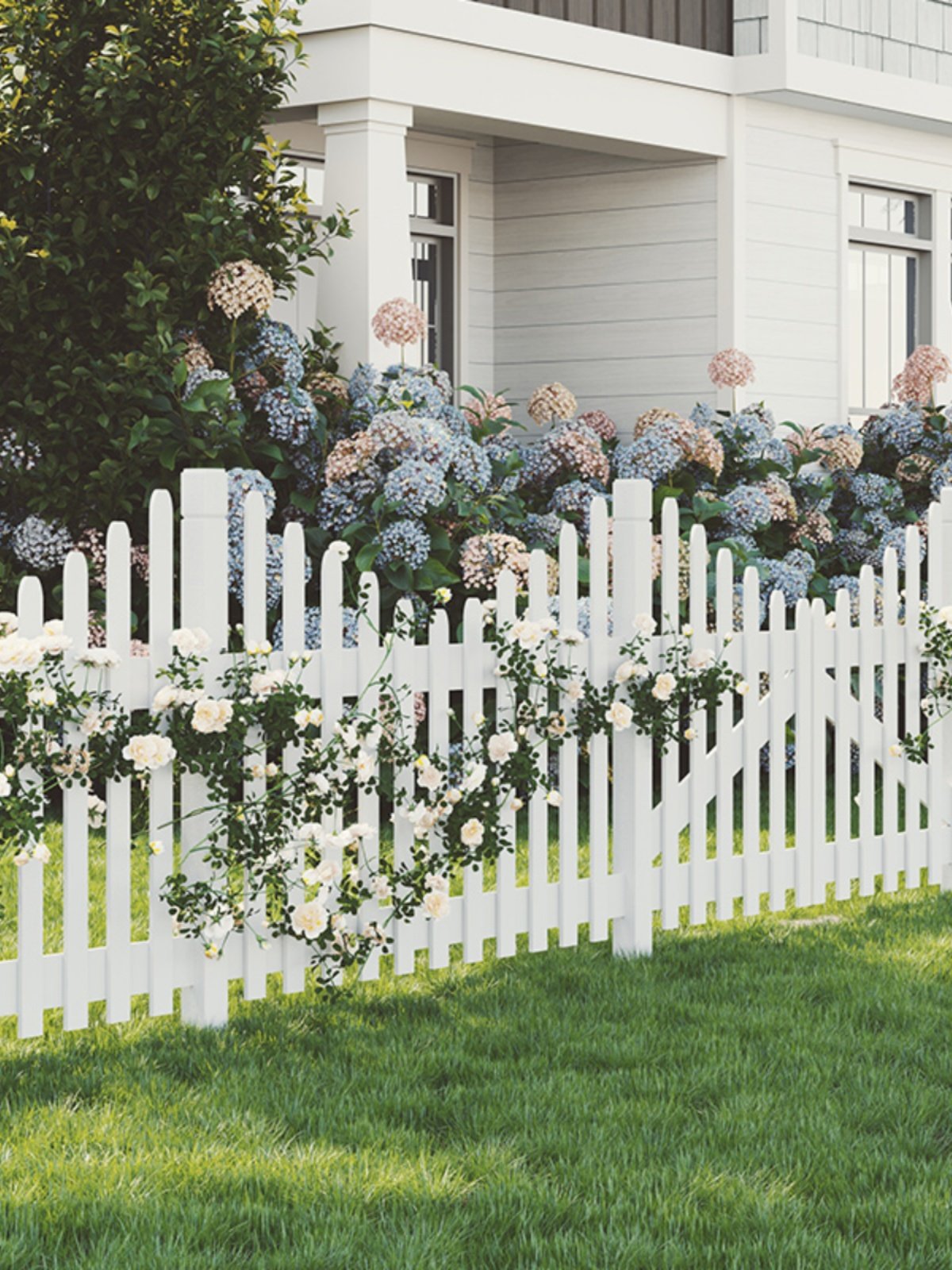 别墅庭院花圃草坪护栏木头栅栏室b外小院围墙围栏户外田园风装饰