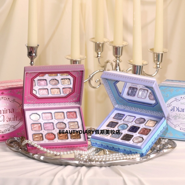 保税Moira无尽闪耀珠宝盒系列12色钻光全闪眼影盘圣诞节日限量