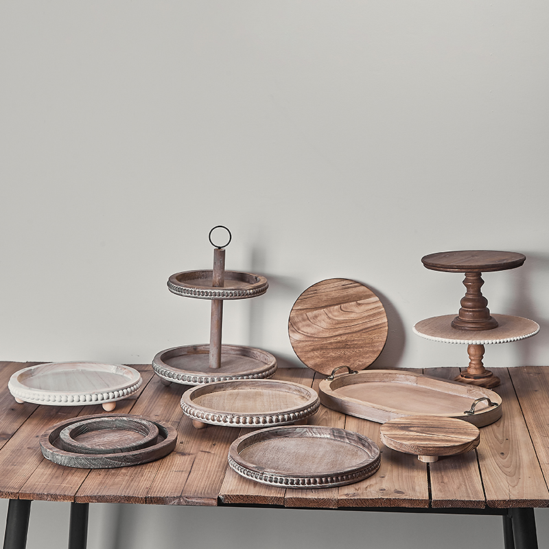 复古做旧木质托盘摆件装饰品