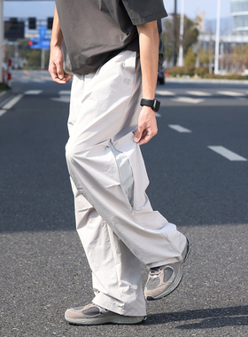 VR97美式户外运动伞兵裤男早秋宽松轻薄透气防泼水侧边拉链休闲裤