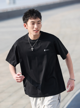 VR97户外运动休闲速干短袖云感反光印花t恤男宽松夏季防晒上衣潮