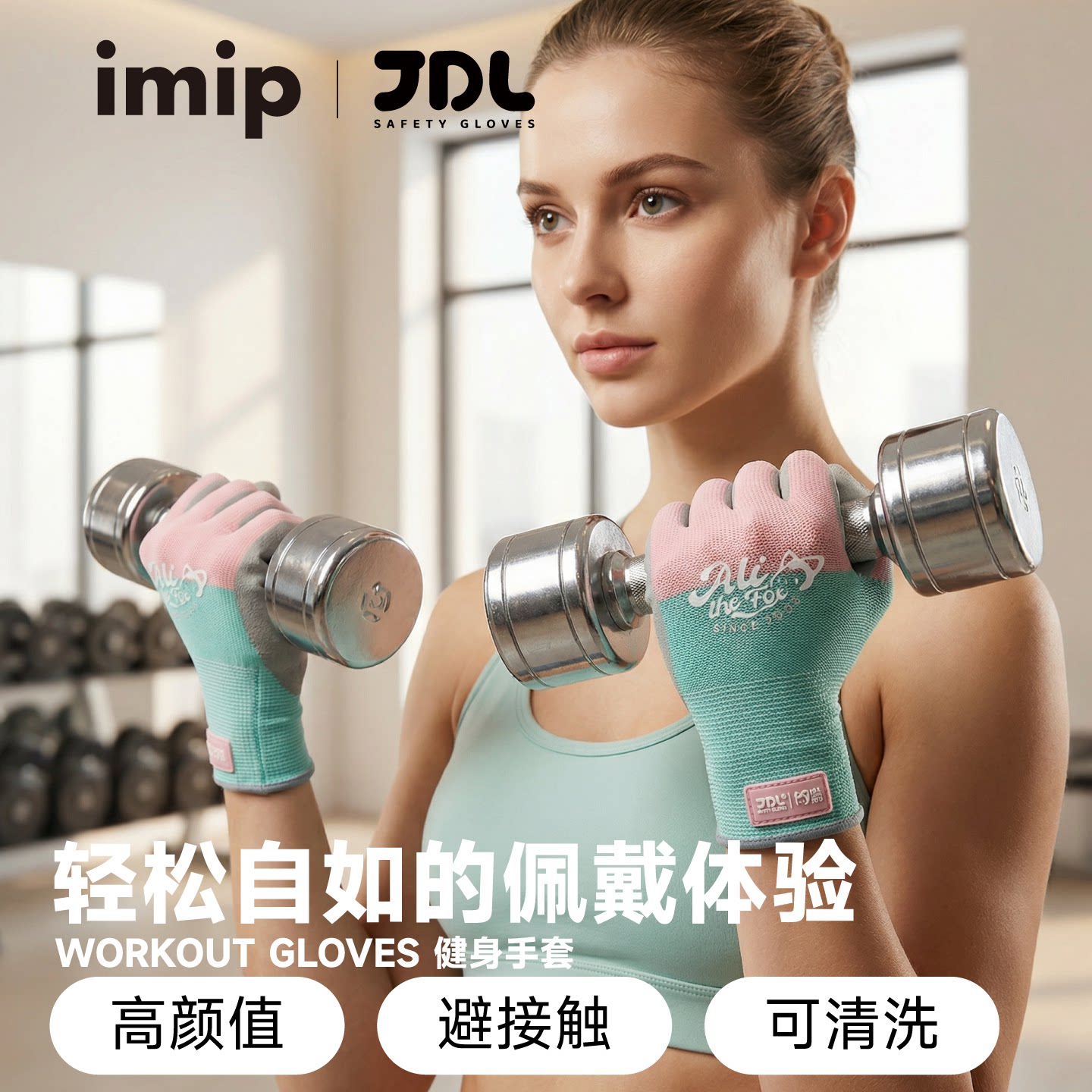 全指女士健身手套防起茧瑜伽撸铁器械训练运动防滑薄款透气单杠夏