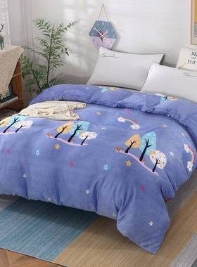 PVM牛奶绒定被套120单件1米2秋冬130学生宿舍105加0绒140被罩20制