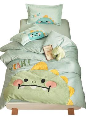 冬季婴儿被套a类儿童被罩5单件奶牛绒120园LSBT2310x10cm宝宝幼儿