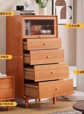 北实木五斗柜储物柜定制现46261代简约厅日客式沙发柜边卧室欧床
