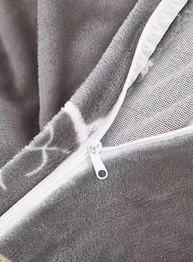 牛奶绒加厚保暖被套x单件珊瑚绒被罩180220法TGO兰绒绒加被掉单不