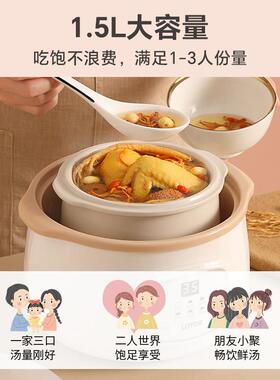 loD1-M1tor电炖锅家用燕窝隔煲汤用粥专宝宝1一2人小定时预约煮水