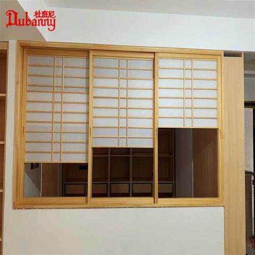 日式推拉门雪见门上下拉门实木隔断门屏风原木风装修樟子门雪见窗