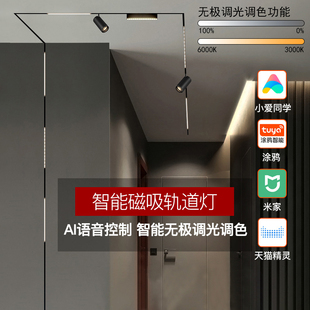 智能调光调色led磁吸轨道灯明装暗装家用无主灯照明射灯无边框