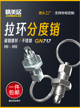 拉环分度销不锈钢旋钮柱塞GN717弹簧定位锁销紧螺杆M6M8M10M12M16