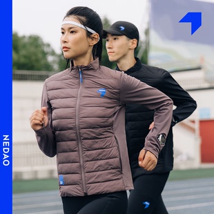 内道聚能球立领拼接棉服秋冬女自收纳分区跑步训练外套
