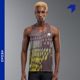 内道破土风洞背心男春夏新款透气排汗速干跑步马拉松反光运动背心