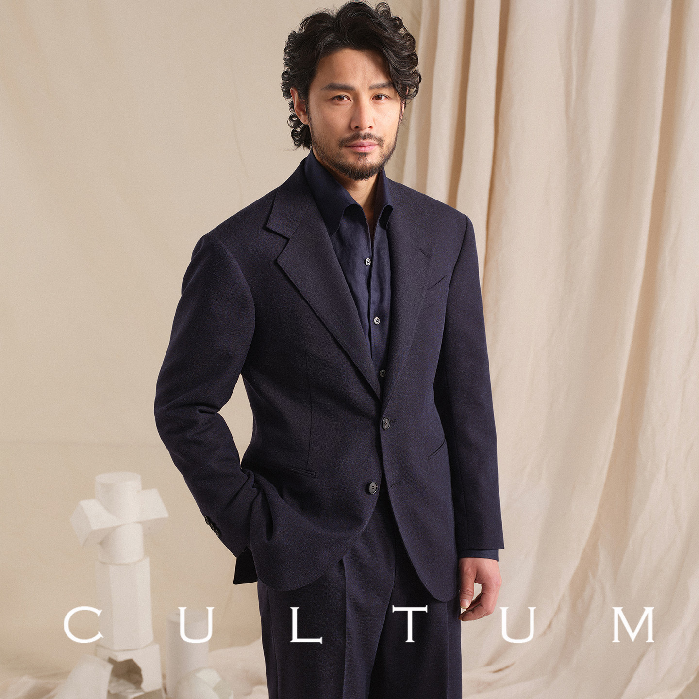 CULTUM【盔甲系列】平驳领西装强捻亚麻春夏商务休闲西服套装男