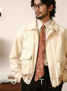 【全棉灯芯绒】CULTUM美式夹克A2飞行员高级感休闲水洗上衣外套男