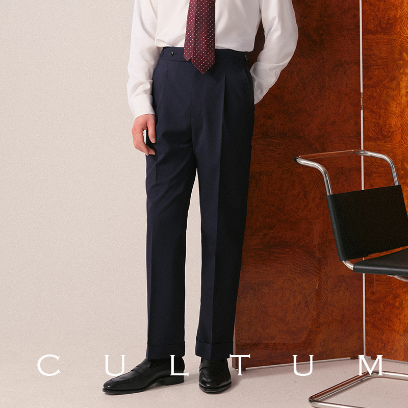 可机洗免熨烫羊毛西裤修身