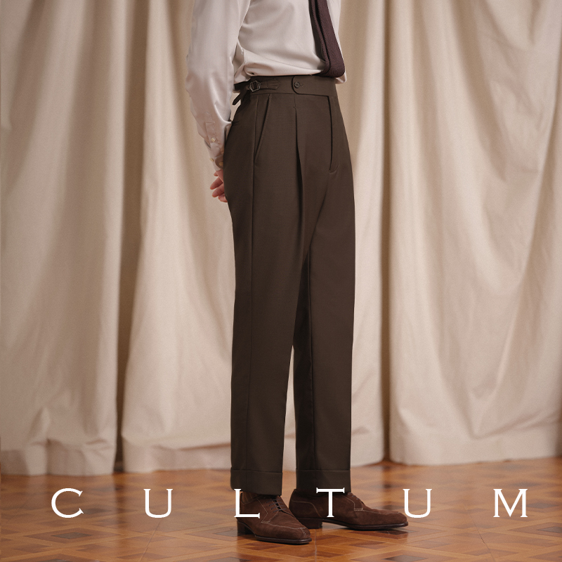 澳洲精纺羊毛长西裤意式休闲商务