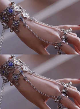 好看的古风手链西游紫霞仙子铃铛戒指跳舞流苏敦煌手镯汉服配饰