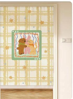 卡通门帘RJR儿童房隔挂断窗厨窗帘帘浴室窗帘房免打孔柜窗帘织物