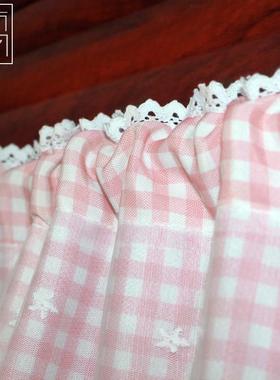 遮Bon半ie邦妮格子蕾ZPX丝门帘帘n衣柜挡咖啡帘厨房玄关隔断成品