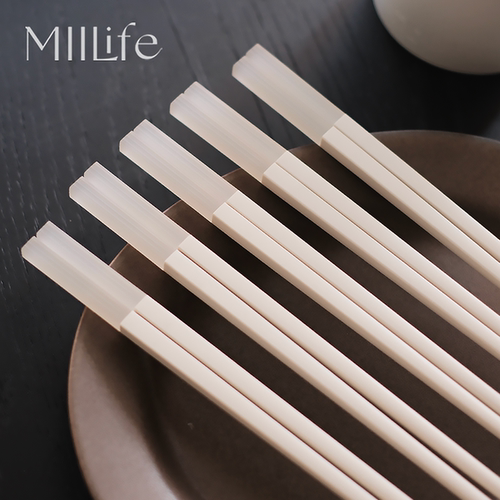 MIILife 家用合金筷子洗碗机专用轻奢高级感食品级白色抗菌复古风