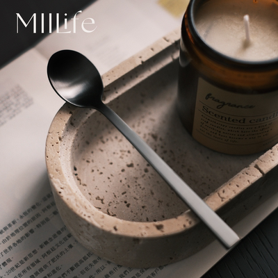 MIILife 复古不锈钢小勺子甜品勺咖啡搅拌勺冰激凌勺蛋糕点心调羹