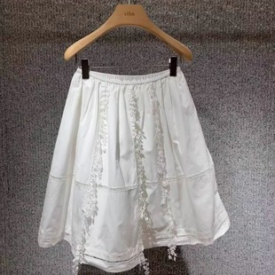 ICE新品 半身裙女 设计师品牌25夏季 百搭休闲流苏蕾丝花边A字中长款