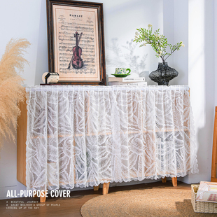 法式纱帘柜子遮挡帘免打孔安装书柜防尘帘置物架杂物遮丑帘小短帘