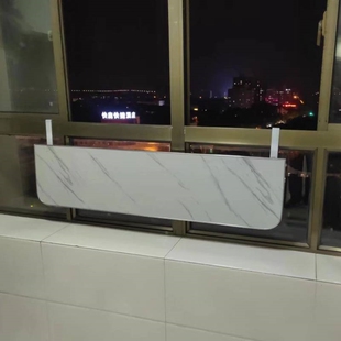 窗台外伸置物架304不锈钢阳台窗挂折叠桌免打孔高层窗台学习桌可