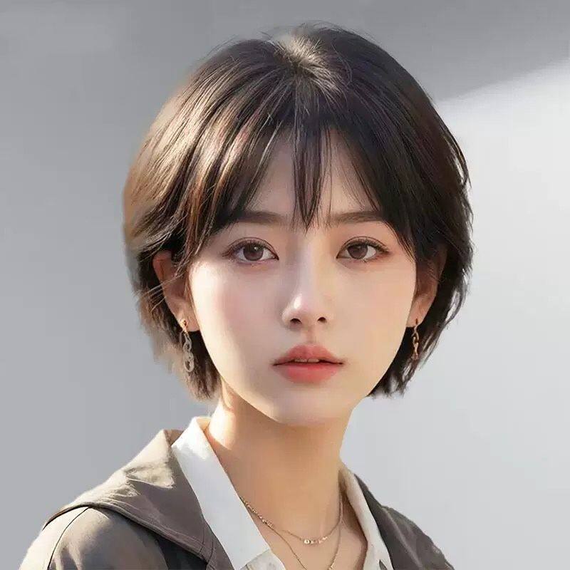 假发女短发全头套自然仿真发真人发波波头蓬松气质光头整顶假发套