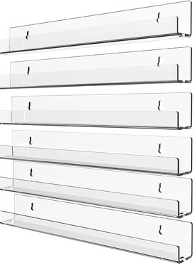 壁挂式展示架书架亚克力透明收纳架U型置物架墙上挂式少儿书架