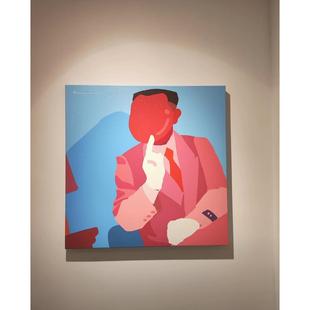 范德彪画抽象艺术画壁画喷绘松木背框画装修装饰画北欧风格背景墙