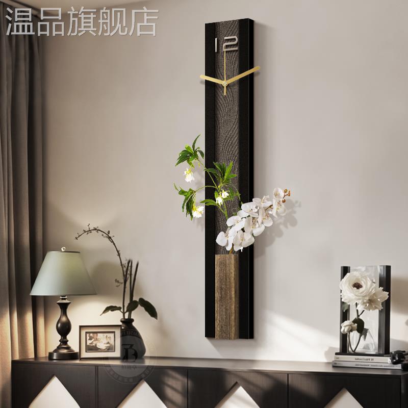 中古风复古挂钟客厅电视背景墙装饰画高级感玄关柜钟表创意时钟画