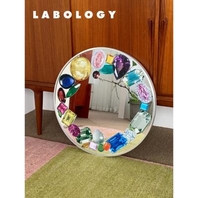 LABOLOGY画廊|“彩宝”圆形大镜子宝石装饰时髦女孩OOTD自拍镜画