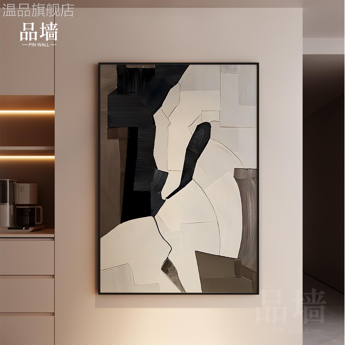 现代黄色豹子动物高级感轻奢客厅玄关装饰画背景墙壁画竖版挂画图片