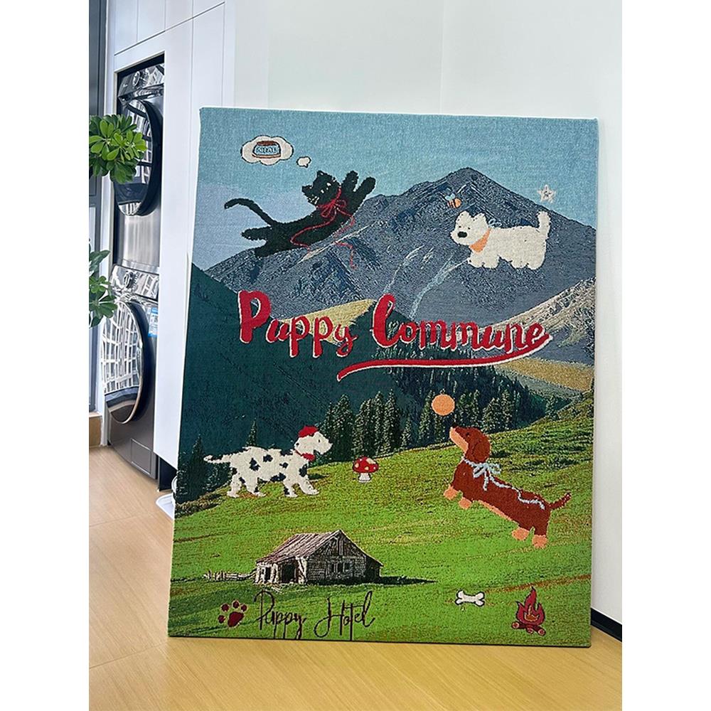 艺术感客厅装饰画温馨丛林女孩与虎挂画自然玄关走廊卧室背景壁画